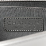 Metallic Calfskin Quilted Small Boy Flap Silver