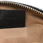 Grained Calfskin Web Mini Ophidia Round Shoulder Bag Black