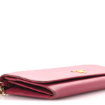 Saffiano Metal Oro Chain Wallet Peonia