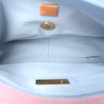 Denim Quilted Medium Chanel 19 Flap Blue Pink