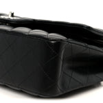 Lambskin Quilted Medium Double Flap Black