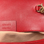 Calfskin Matelasse Super Mini GG Marmont Shoulder Bag Hibiscus Red