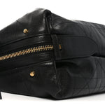 Shiny Grained Calfskin Macrocannage Medium D-Journey Bag Black