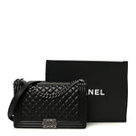 Calfskin Quilted Medium Boy Flap Black