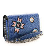 Epi Azteque Twist Chain Wallet Denim Light