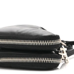 Nappa Soft Padded Mini Triangle Crossbody Pouch Black