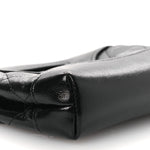 Shiny Lambskin Quilted Micro 31 Clutch With Chain Black