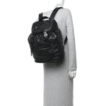 Lambskin Logo Debossed Backpack Black