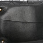 Calfskin Stitched Duffle Travel Bag Black