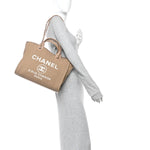 Mixed Fibers Small Deauville Tote Dark Beige