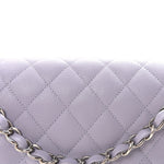 Caviar Quilted Medium Double Flap Light Purple