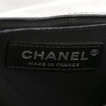 Calfskin Chevron Tweed Medium Boy Flap Black