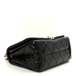 Lambskin Quilted Medium Color Match Flap Black