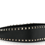 Grained Calfskin Rockstud Saddle Bag Black