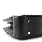 Caviar Quilted Large Shopping Tote Black
