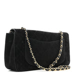 Suede Calfskin Small Souplissimo Maxi Flap Black