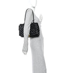 Calfskin Intreccio Rumple Desiree Shoulder Bag Black