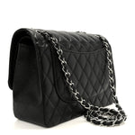 Caviar Quilted Jumbo Double Flap Black