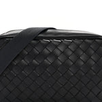 Calfskin Intrecciato Small Camera Bag Navy
