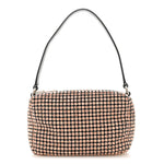 Mesh Crystal Rhinestone Mini Heiress Pouch Faded Neon Orange
