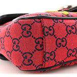 Monogram Multicolor Matelasse Diagonal Floral Embroidered Super Mini GG Marmont Shoulder Bag Red Blue Multicolor