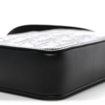 Calfskin Oblique Galaxy Perforated World Tour Messenger Pouch Black