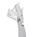 Metallic Crushed Calfskin Quilted Medium Crush Carry All Tote Bag Silver