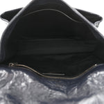 Crinkled Calfskin Matelasse Monogram Medium Niki Chain Satchel Deep Marine