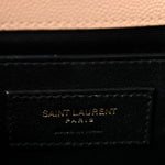 Grain De Poudre Textured Mixed Matelasse Medium Triquilt Monogram Satchel Dark Beige