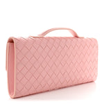 Nappa Intrecciato Long Andiamo Top Handle Clutch Rose