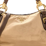 Tessuto Nylon Vitello Daino Satchel Tabacco