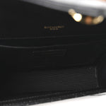 Grain De Poudre Textured Mixed Matelasse Triquilt Medium Monogram Satchel Black