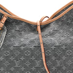 Monogram Denim CarryAll MM Washed Grey