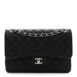 Caviar Quilted Jumbo Double Flap Black