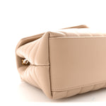 Calfskin Y Quilted Monogram Small Loulou Chain Satchel Dark Beige