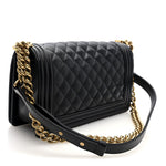 Caviar Quilted Medium Boy Flap Black