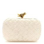 Foulard Intrecciato Minaudiere Knot Clutch Bone