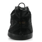 Econyl Nylon Monogram Off The Grid Drawstring Bucket Backpack Black