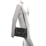 Goatskin Grommet Medium GV3 Shoulder Bag Black