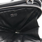 Nappa Soft Padded Mini Triangle Crossbody Pouch Black