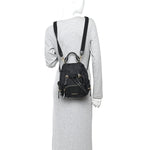 Nylon Small Crossbody Rucksack Backpack Black