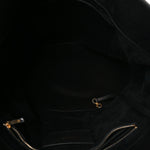 Shiny Caviar Stitched Softly Quilted Tote Black