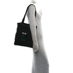 Tweed Resin Strass Large Robot Shopping Bag Black