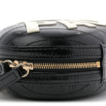 Lambskin Embroidered Chevron Quilted La Pausa Tassel Clutch Black