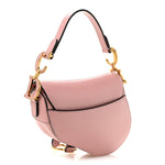 Smooth Calfskin Mini Saddle Bag Antique Pink
