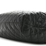 Lambskin Quilted Maxi Icare Shopping Tote Black