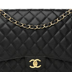 Caviar Quilted Maxi Double Flap Black