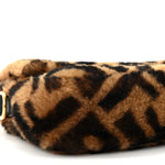 Shearling Vitello Dolce Macro FF 1974 Mini Baguette Tobacco Black