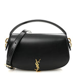 Box Calfskin Voltaire Top Handle Crossbody Bag Black