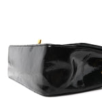 Patent Quilted Small Diana Flap Black
